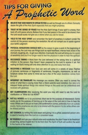 Tips for Giving A Prophetic Word Card